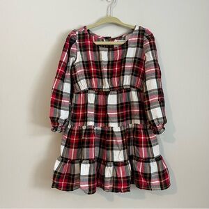 🌼 5/$25  Old Navy plaid soft tiered winter long sleeve dress 3T